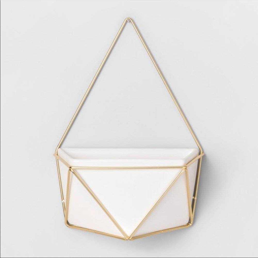 Succulent Geometric Hanging Wall Planters in Silver